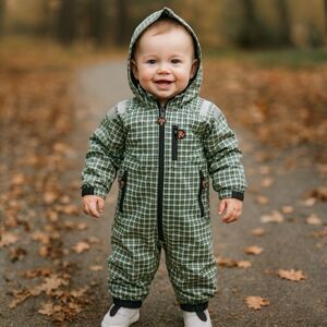 Ducksday Green Reflective One Piece Snowsuit Baby 9–12 Months Rain Winter